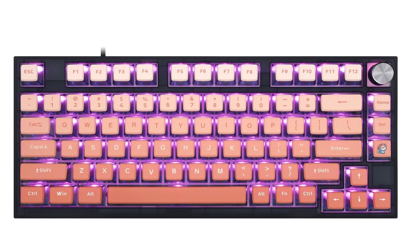 Blush Red 80 Keys Tri-Mode Keyboard with Knob