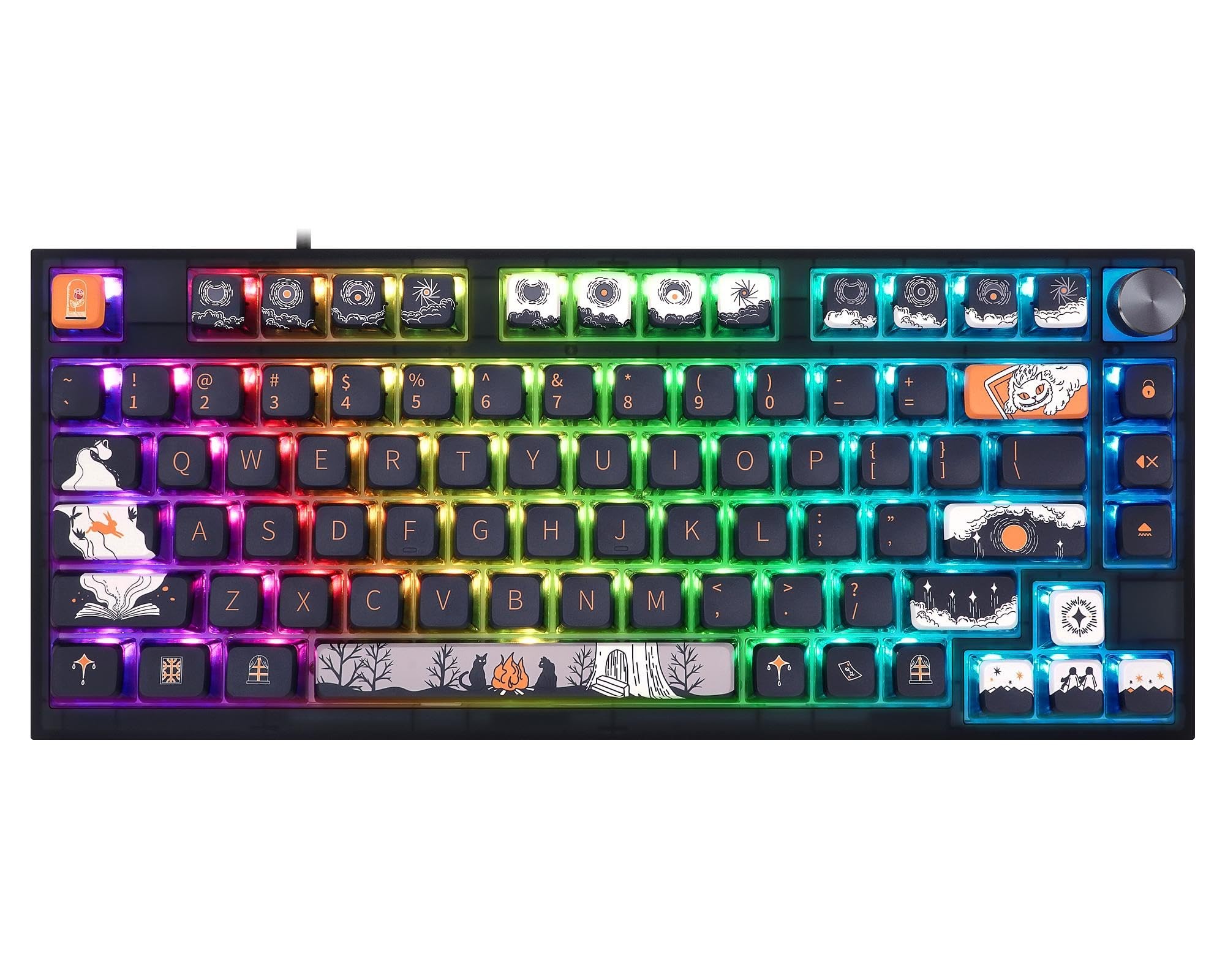 Dark Fairytale 80 Keys Tri-Mode Keyboard with Knob