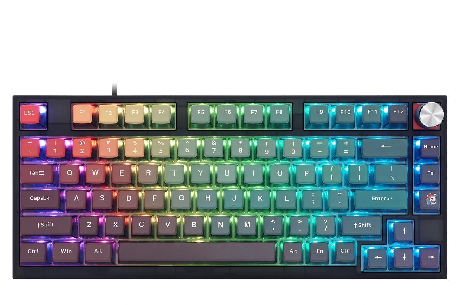 Neon 80 Keys Tri-Mode Keyboard with Knob
