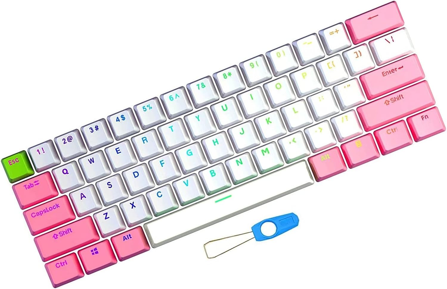 Pink White 61-Key PBT OEM Keycaps