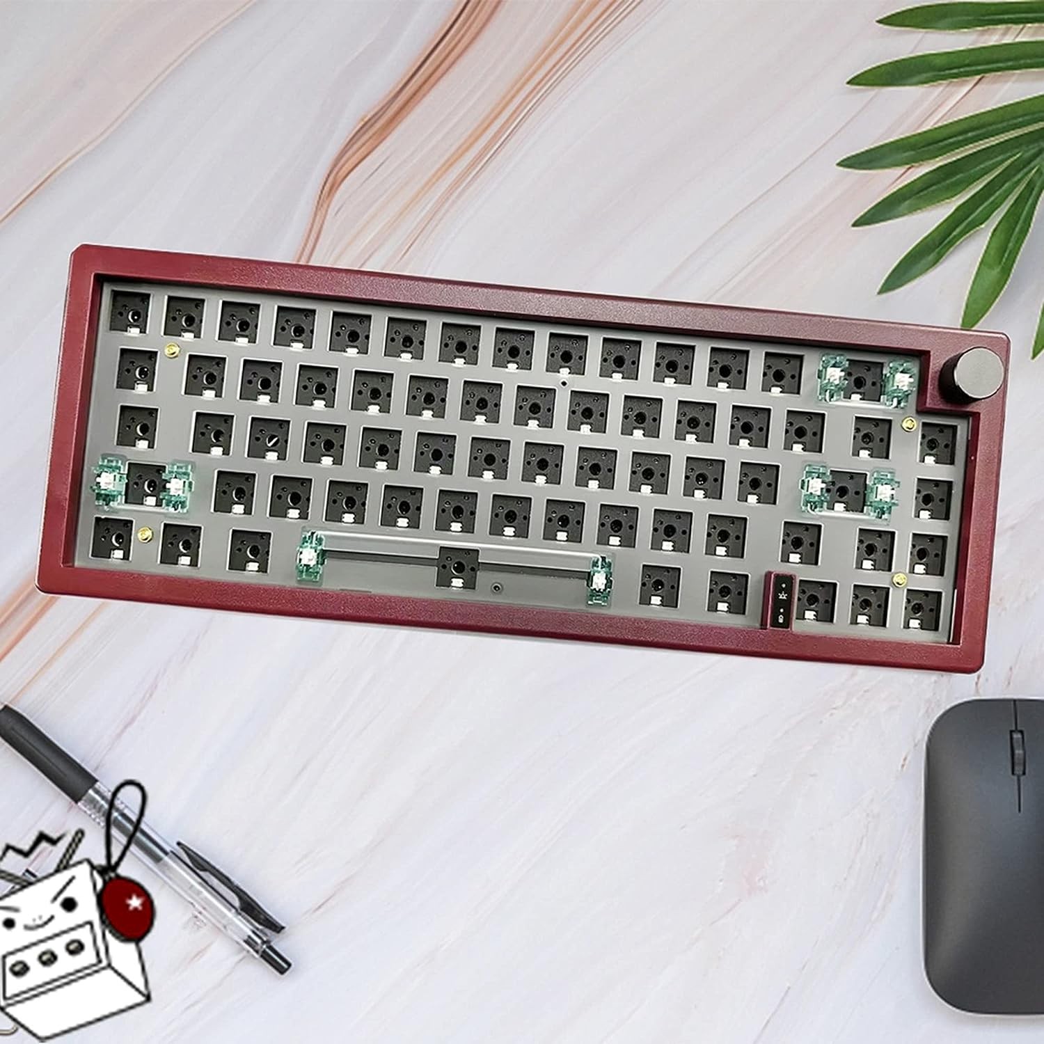 Red+Knob GMK67-65% Keyboard Kit