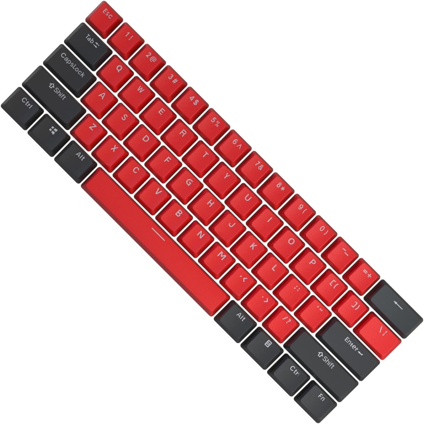 Red Black 61-Key PBT OEM Keycaps