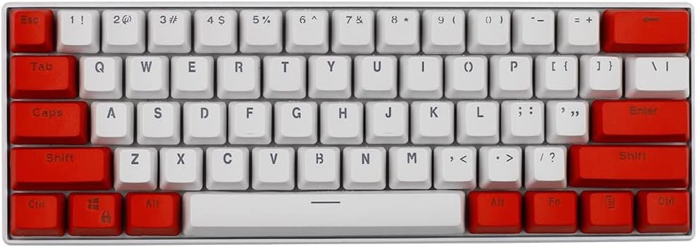 Red White 61-Key PBT OEM Keycaps