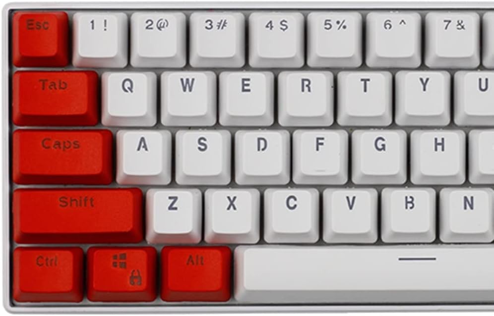 Red White 61-Key PBT OEM Keycaps